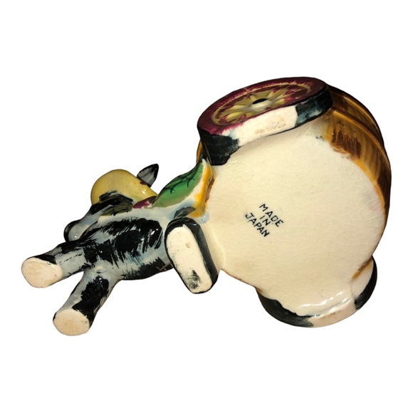 Vintage 1950’s Planter Donkey Pulling Cart Hand Painted Made in Japan - Picture 3 of 11